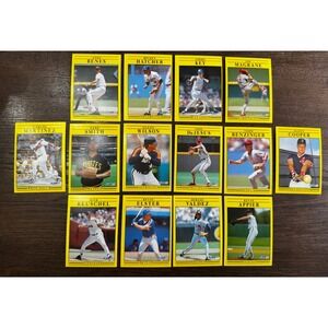 Lot of 14 1991 Fleer Baseball Cards Martinez Cooper Appier Vintage MLB Yellow
